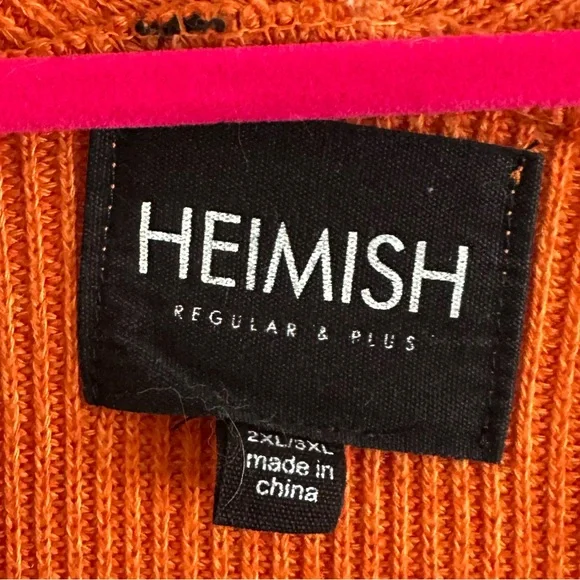 Heimish Chunky Multicolor Striped Open Cardigan Sweater - Navy Trim - Size 2X/3X - Picture 2 of 5